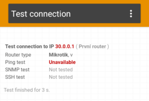 Router connection test details