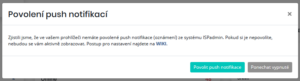 Výzva k povolení push notifikací ve webovém prohlížeči