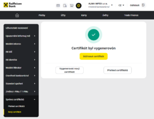 Certifikát ke stažení