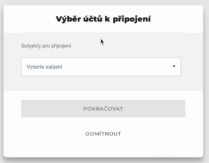 Z rozbalovacího seznamu vybrat subjekt