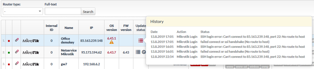 check mikrotik routeros version