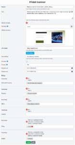 Příklad nastaveného banneru