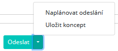 Rozšířené možnosti tlačítka odeslat při přidávání odpovědi nebo vytváření nového tiketu