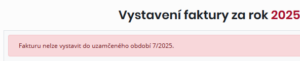 Pokus o vystavení faktury do uzamčeného období
