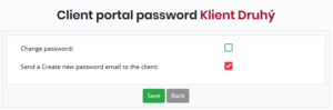 Send a Create new password email to the client