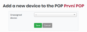 Form for adding a device unassigned to the POP selected