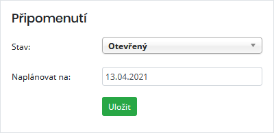 Naplánování připomenutí změny stavu