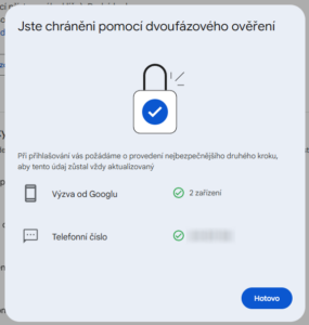 Zapnuté dvoufázové ověření
