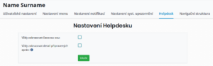 Nastavení helpdesku