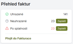 Přehled faktur