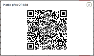Příklad zobrazeného QR kódu v KP