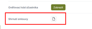 Dostupné shrnutí smlouvy (PDF) u konkrétní služby klienta v KP