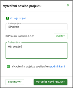 Vytvoření nového projektu