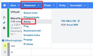 Nastavení individuálního alertu pro vybrané zařízení
