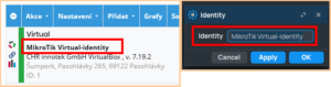 Vyčtený název zařízení (vlevo ISPadmin, vpravo WinBox)