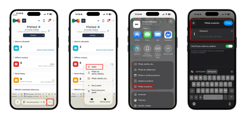 Přidat aplikaci na plochu v iOS
