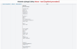 Textový výstup z naplánované úlohy (konfigurace UBNT Wave)
