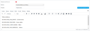 Odeslání emailu klientovi po uložení úkolu s obsahem z předpřipravené šablony