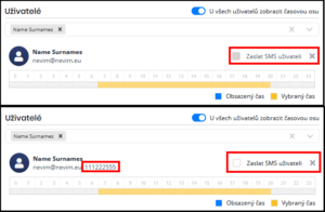 Možnost nastavení zaslání SMS uživateli/uživatelům po uložení nového úkolu nebo editaci již existujícího úkolu