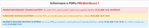 Zobrazení informací o plánovaných odstávkách a neplánovaných výpadcích na POPu