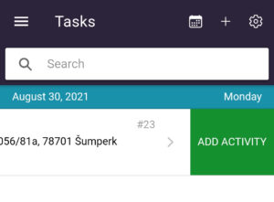 Add an activity in list of assigned tasks (swipe to the left on chosen task)