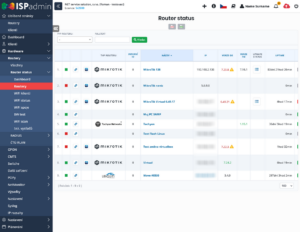 Stránka Router status