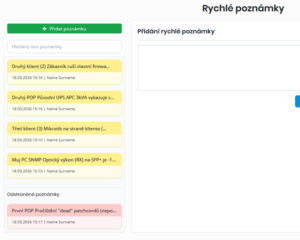 Zobrazení odstraněných rychlých poznámek ve vlastní sekci