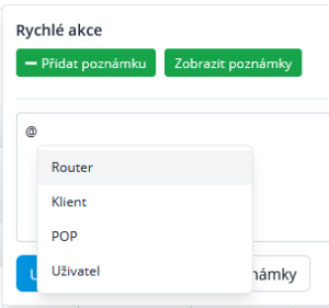 Možnost označení v poznámce