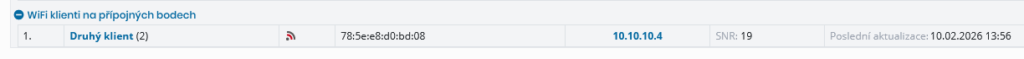 Wi-Fi klienti na přípojných bodech