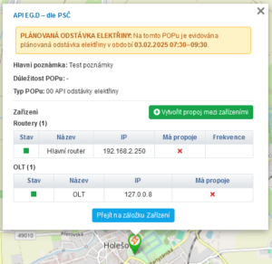 POP s naplánovanou odstávkou elektřiny