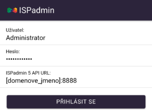 Zvolený zadaný port v poli API URL